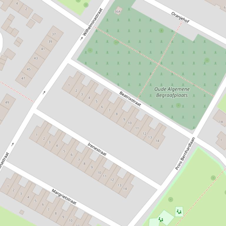 Kaart van de Beatrixstraat.