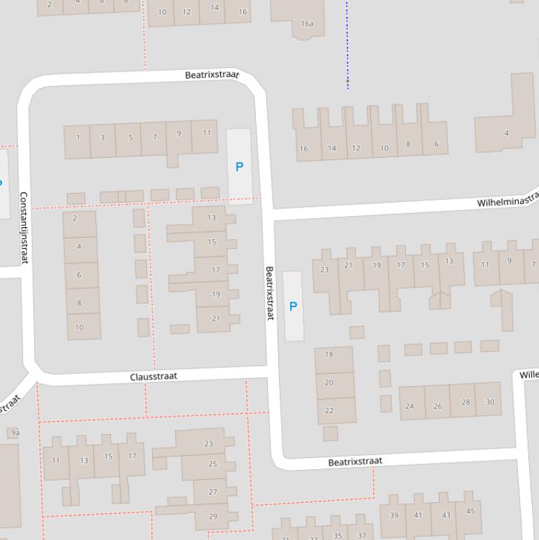 Kaart van de Beatrixstraat.