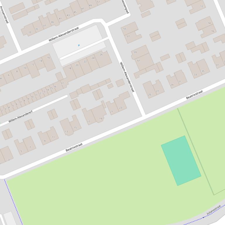 Kaart van de Beatrixstraat.