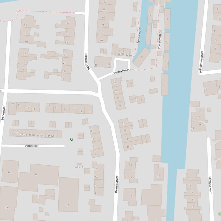 Kaart van de Beatrixstraat.