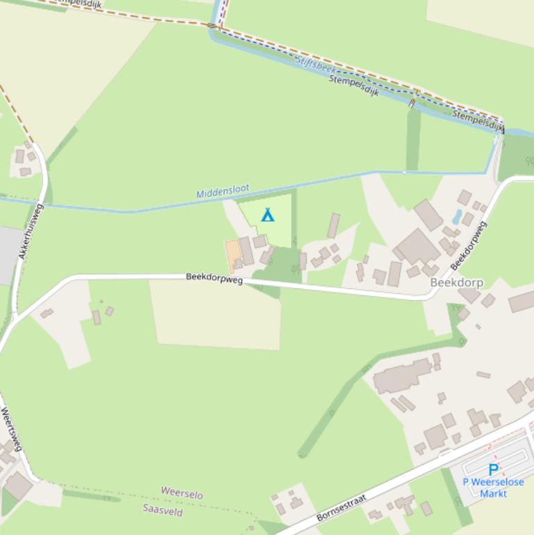 Kaart van de Beekdorpweg.