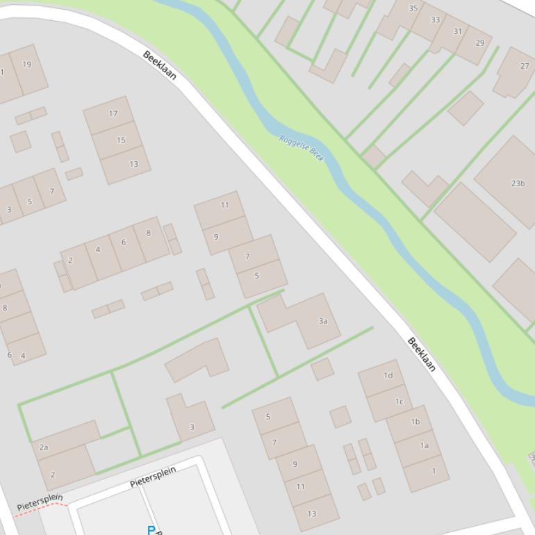 Kaart van de Beeklaan.