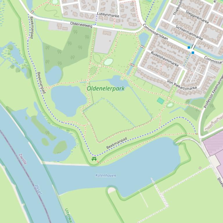 Kaart van het Beekmanpad.