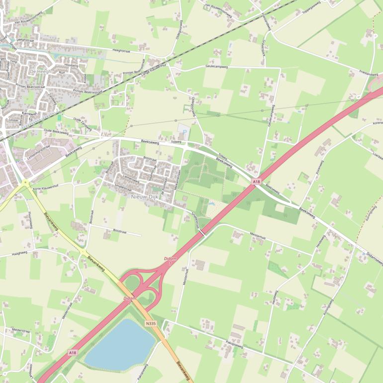 Kaart van de Beekseweg.