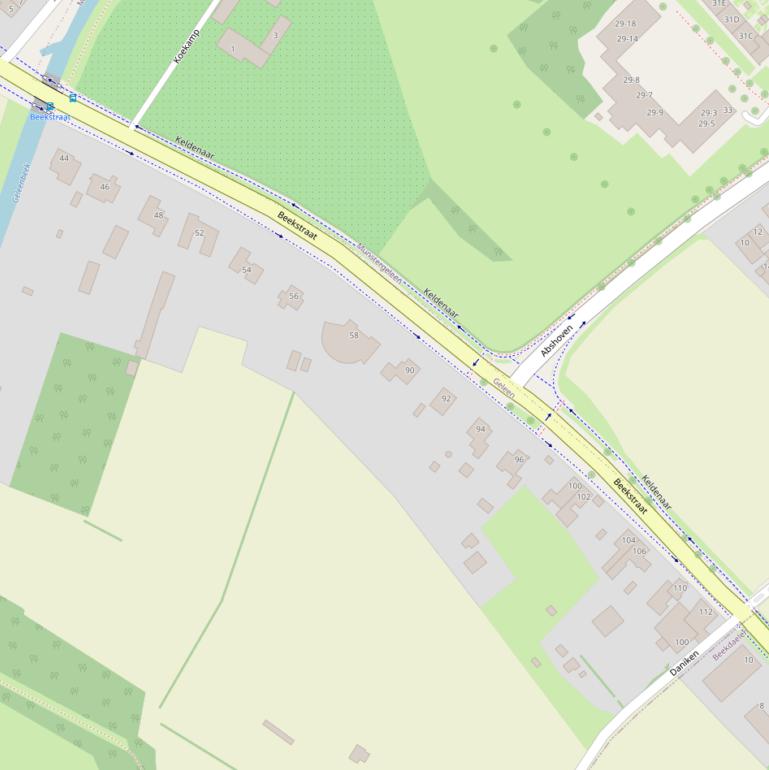 Kaart van de Beekstraat.