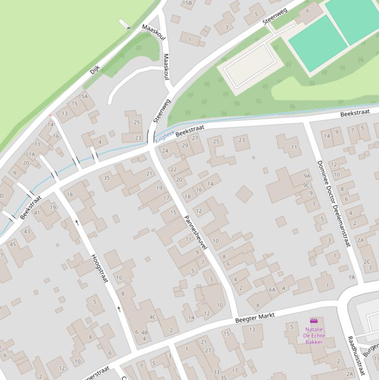 Kaart van de Beekstraat.