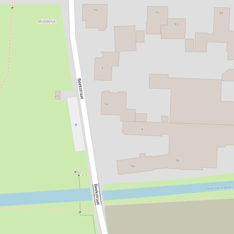 Kaart van de Beekstraat.