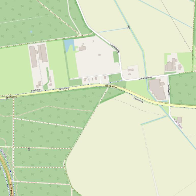 Kaart van de Beekweg.