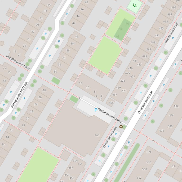 Kaart van de Beeldhouwerstraat.