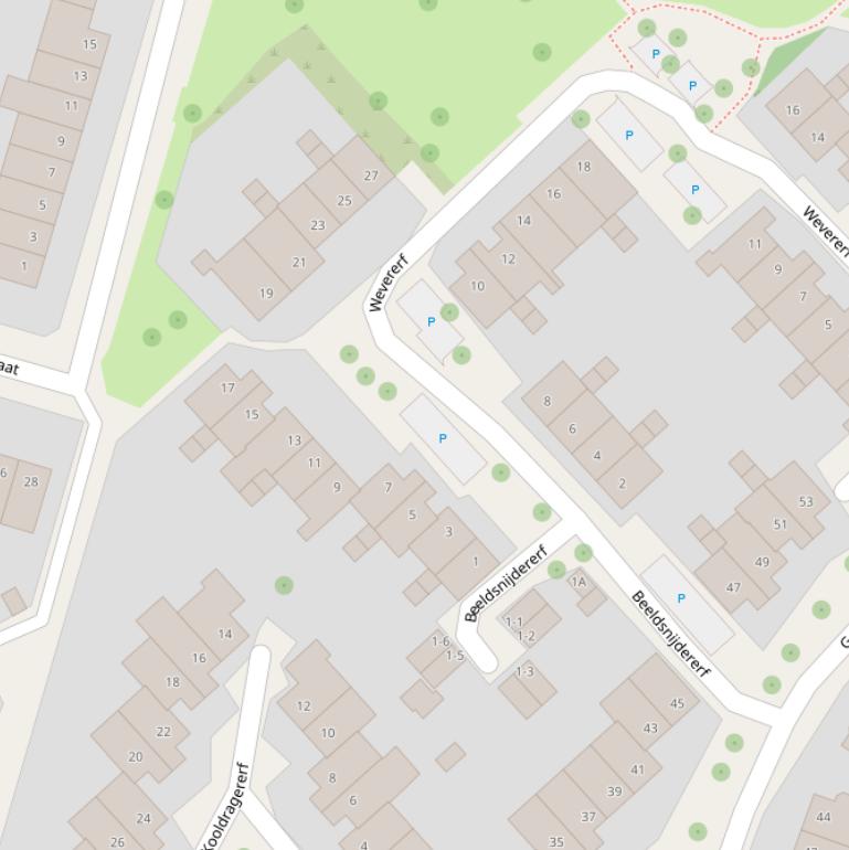 Kaart van het Beeldsnijdererf.