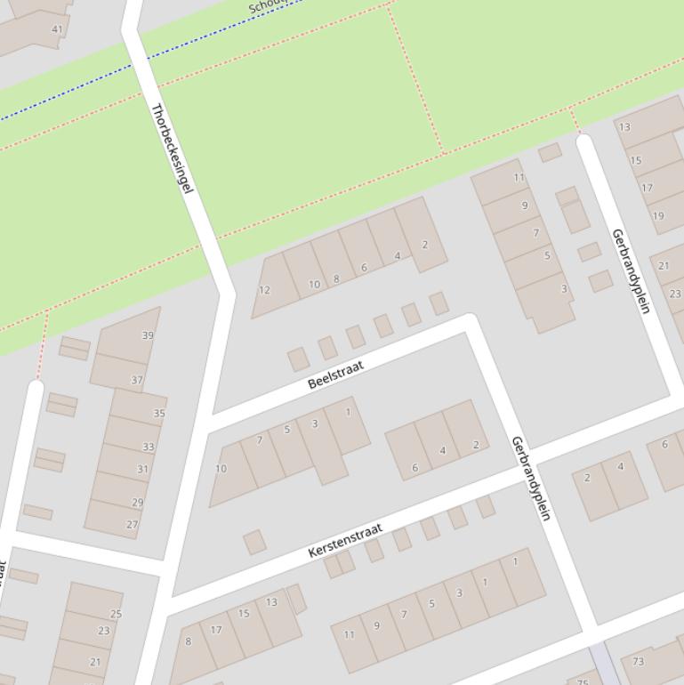 Kaart van de Beelstraat.