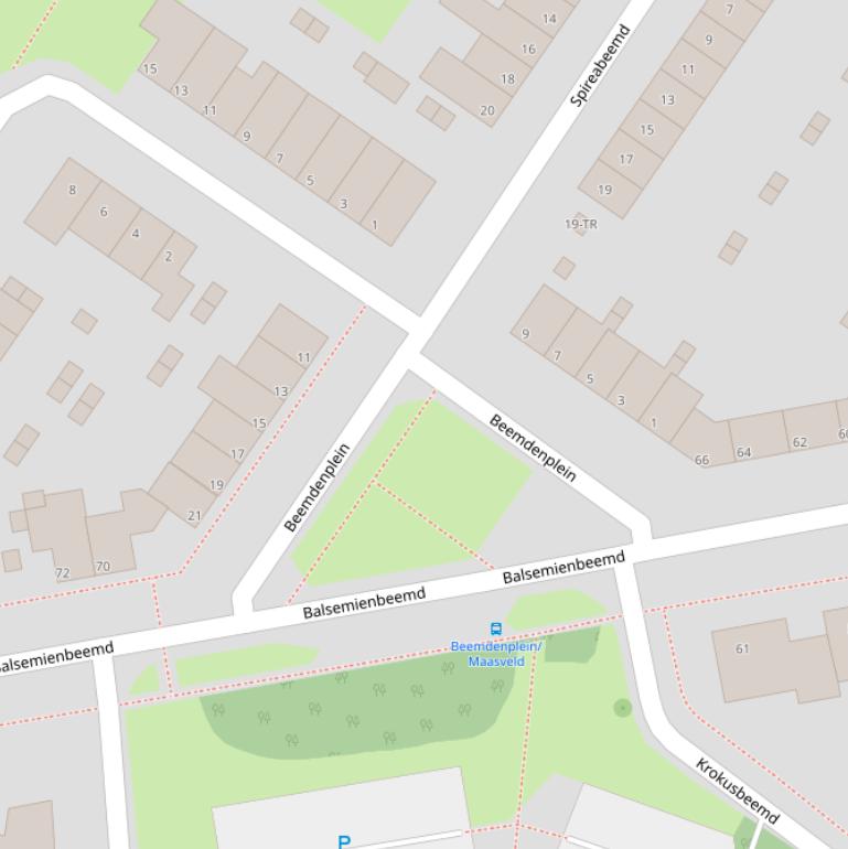 Kaart van het Beemdenplein.