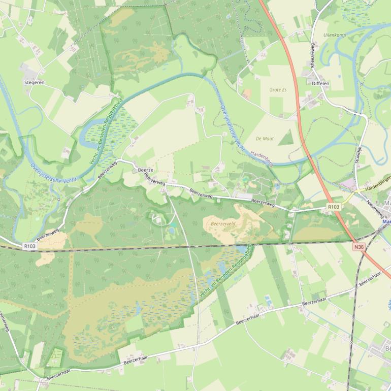 Kaart van de Beerzerweg.