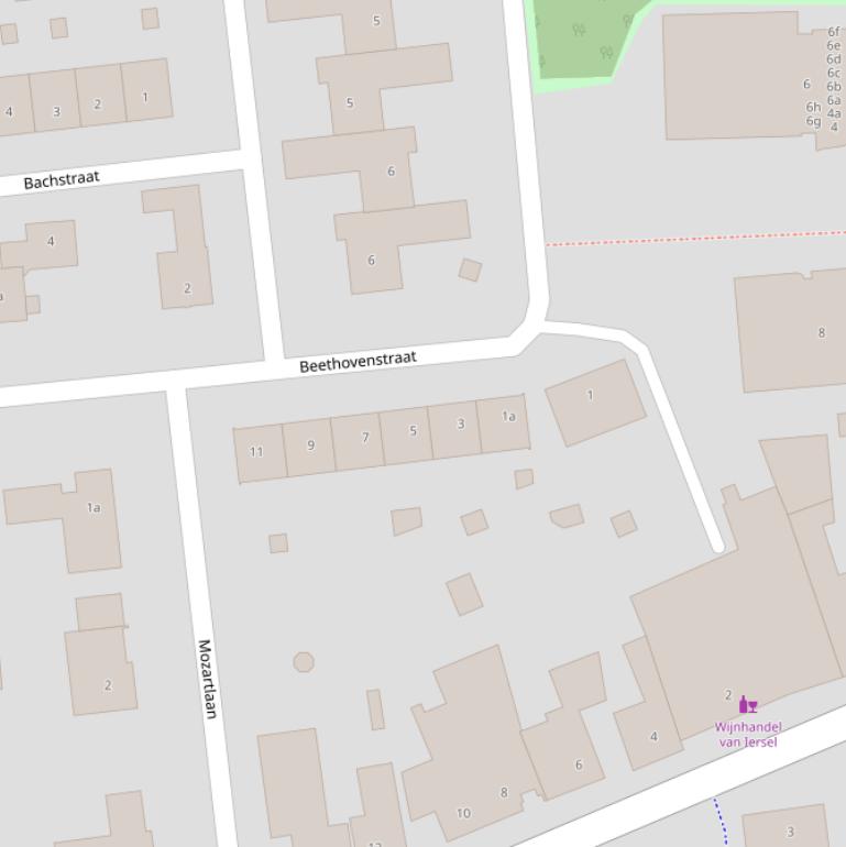 Kaart van de Beethovenstraat.