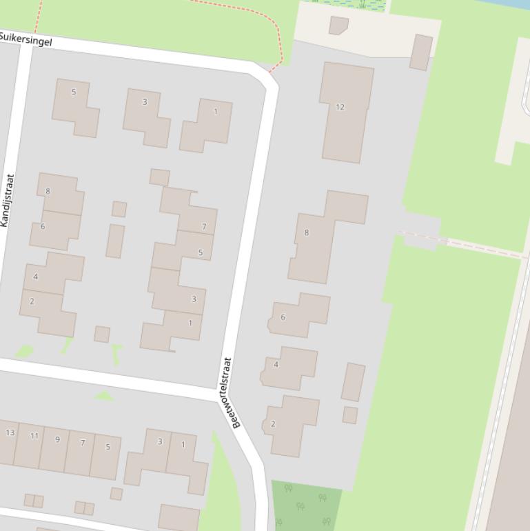 Kaart van de Beetwortelstraat.