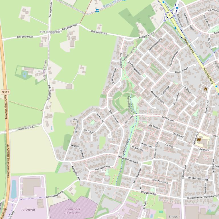 Kaart van de Beggelderdijk.