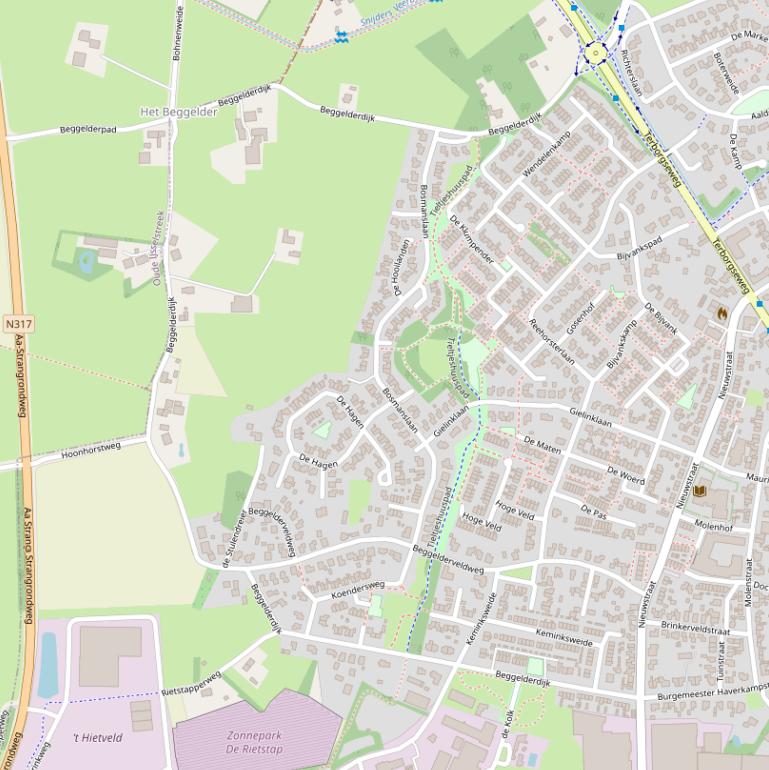 Kaart van de Beggelderdijk.