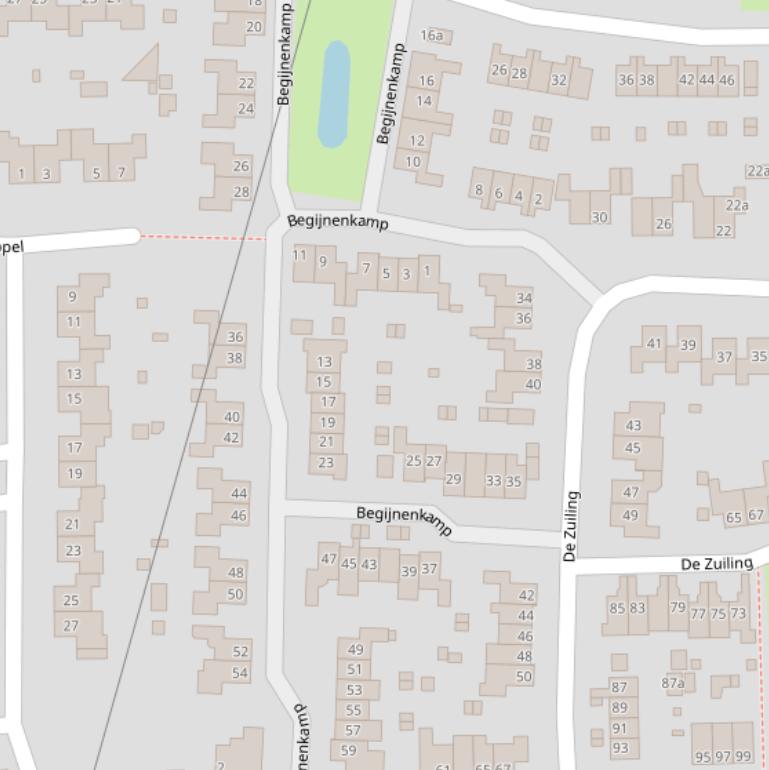 Kaart van  Begijnenkamp.