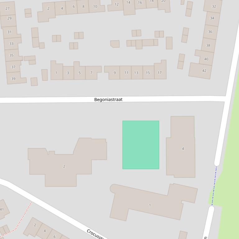 Kaart van de Begoniastraat.