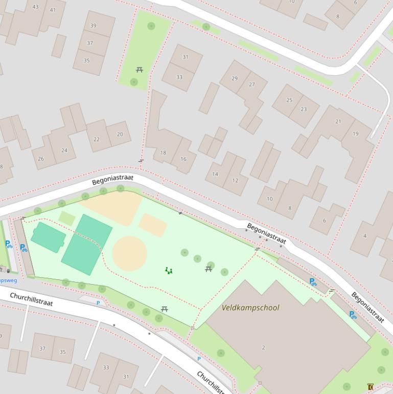 Kaart van de Begoniastraat.
