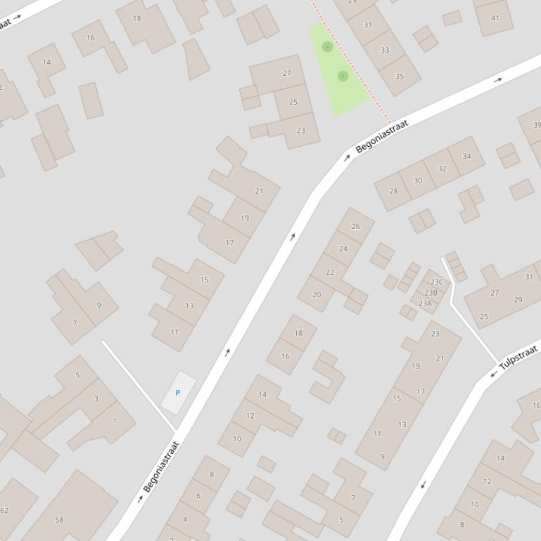 Kaart van de Begoniastraat.