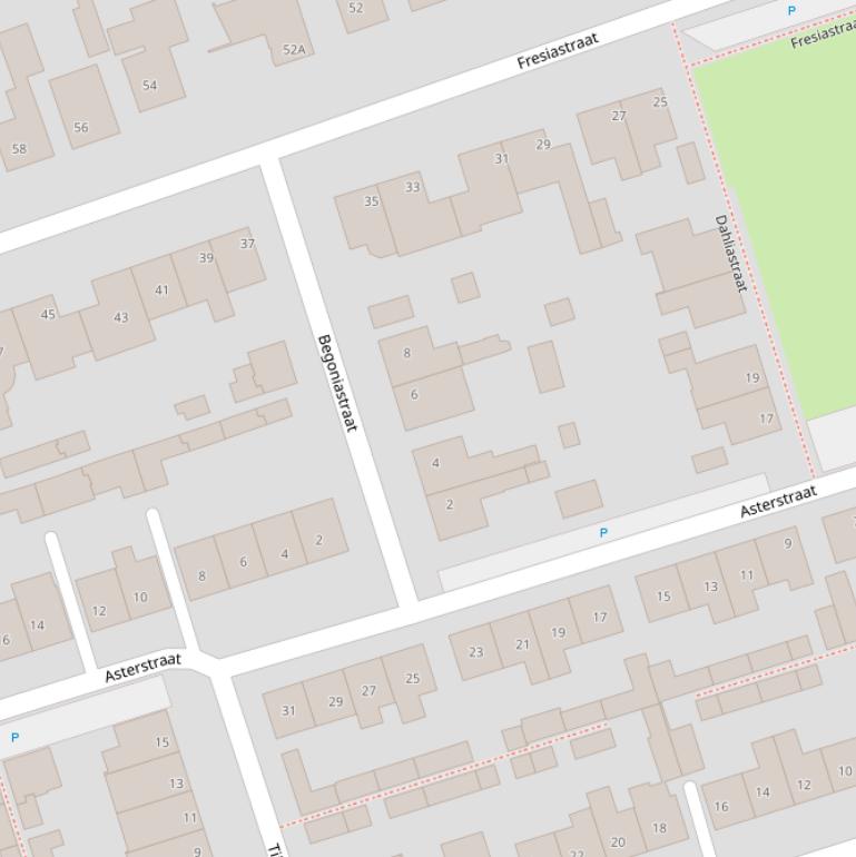 Kaart van de Begoniastraat.