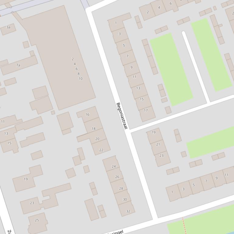 Kaart van de Begoniastraat.