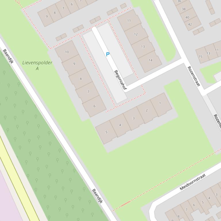 Kaart van de Begoniastraat.