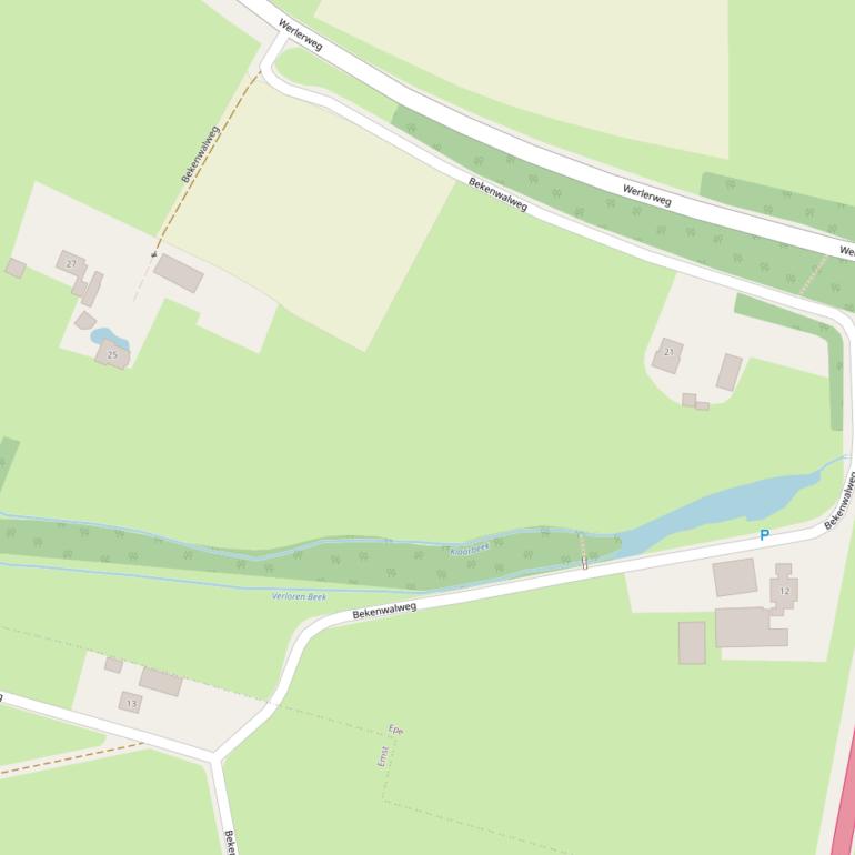 Kaart van de Bekenwalweg.