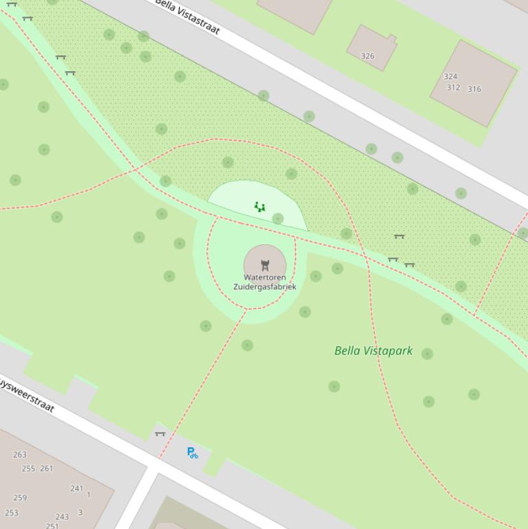 Kaart van het Bella Vistapark.