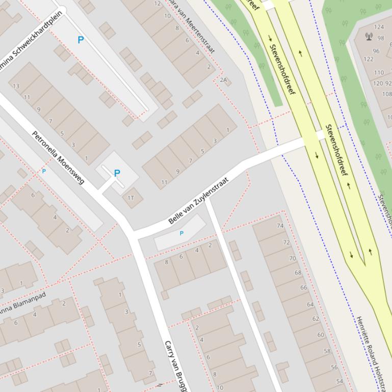 Kaart van de Belle van Zuylenstraat.