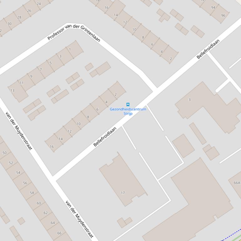 Kaart van de Bellefroidlaan.