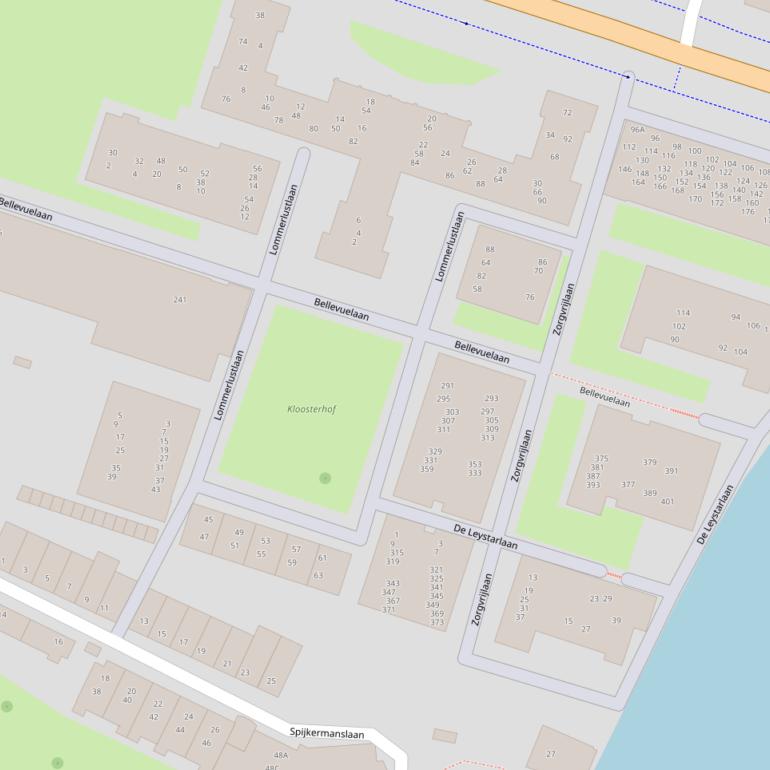 Kaart van de Bellevuelaan.