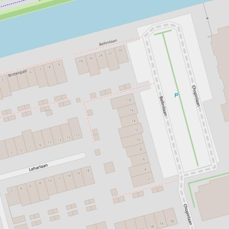 Kaart van de Bellinilaan.