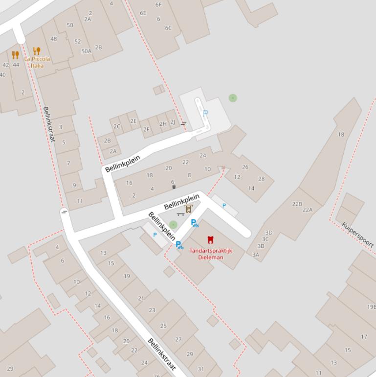 Kaart van het Bellinkplein.