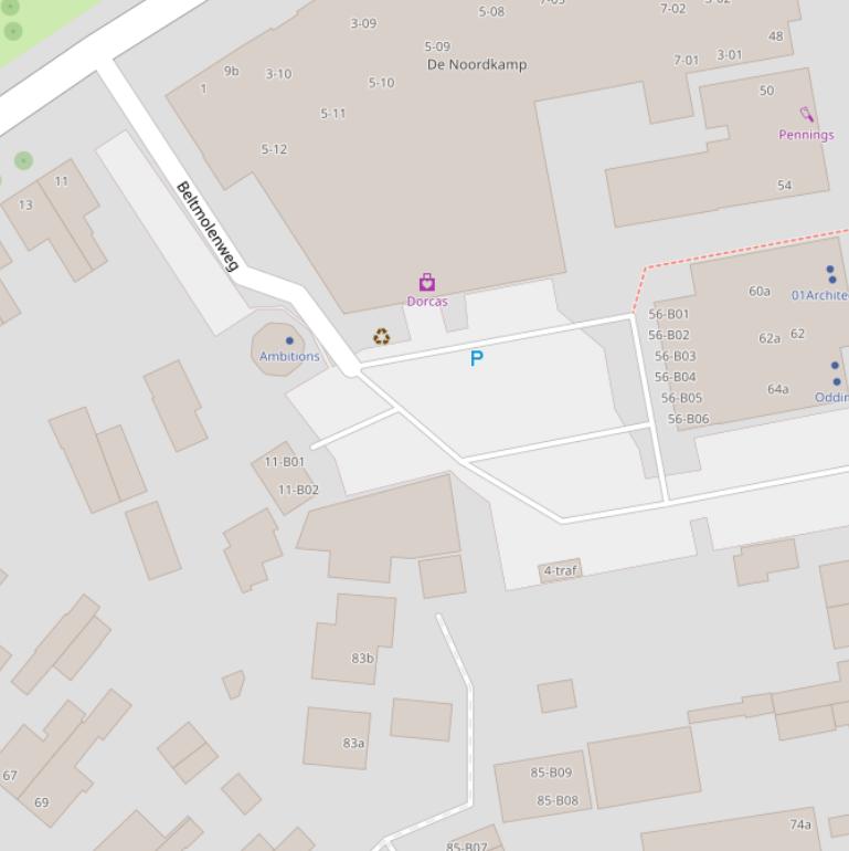 Kaart van de Beltmolenweg.