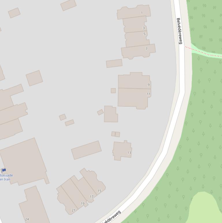 Kaart van de Belvédèreweg.