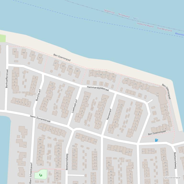 Kaart van  Ben Goerionpad.