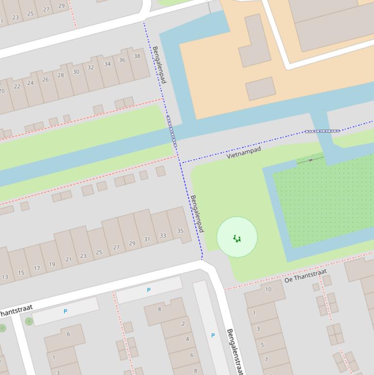 Kaart van het Bengalenpad.