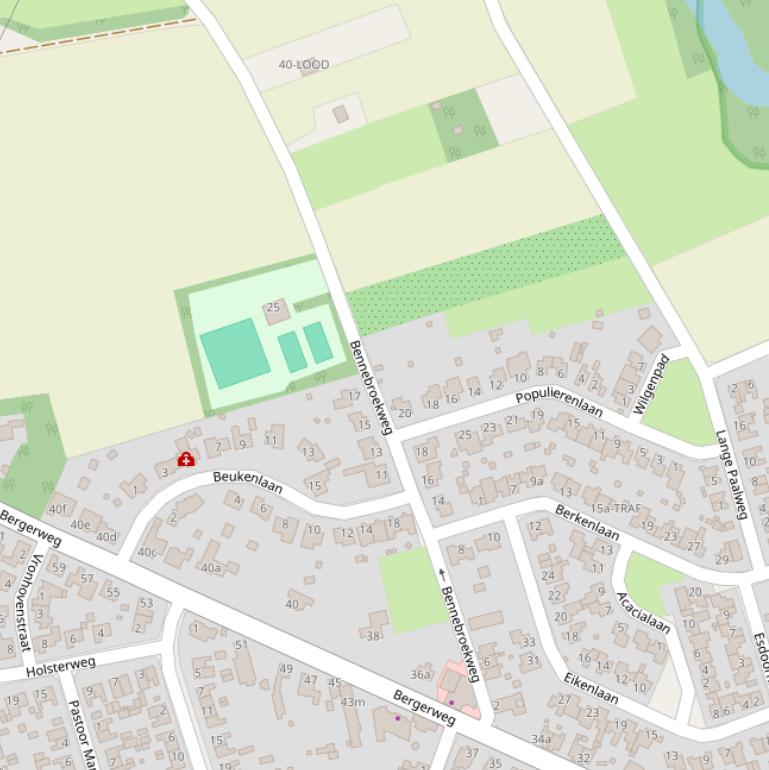 Kaart van de Bennebroekweg.