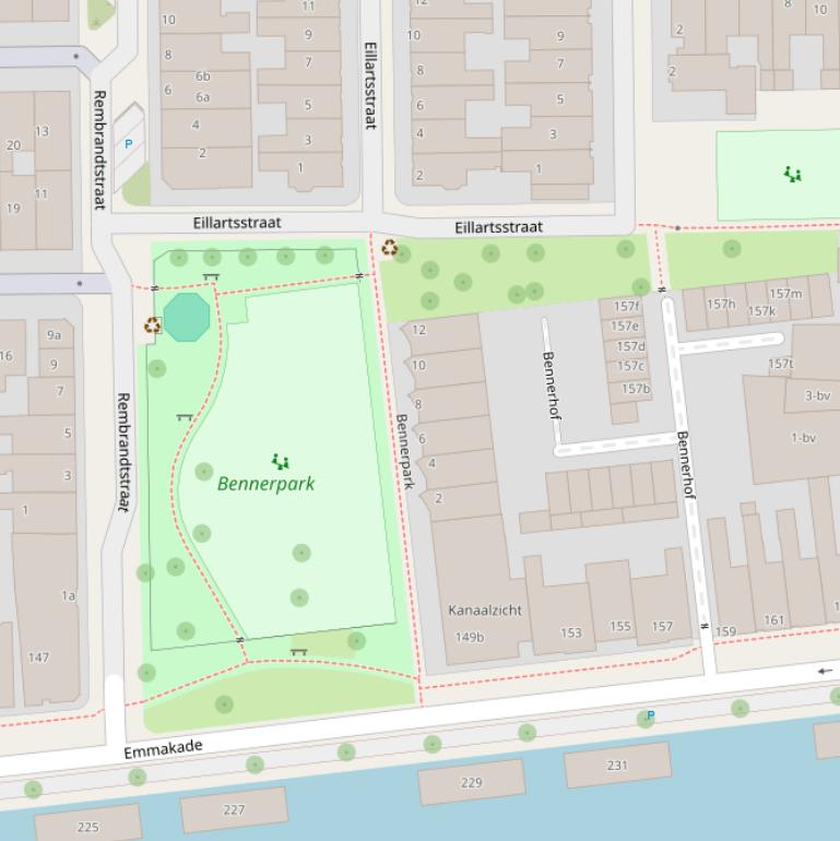Kaart van het Bennerpark.