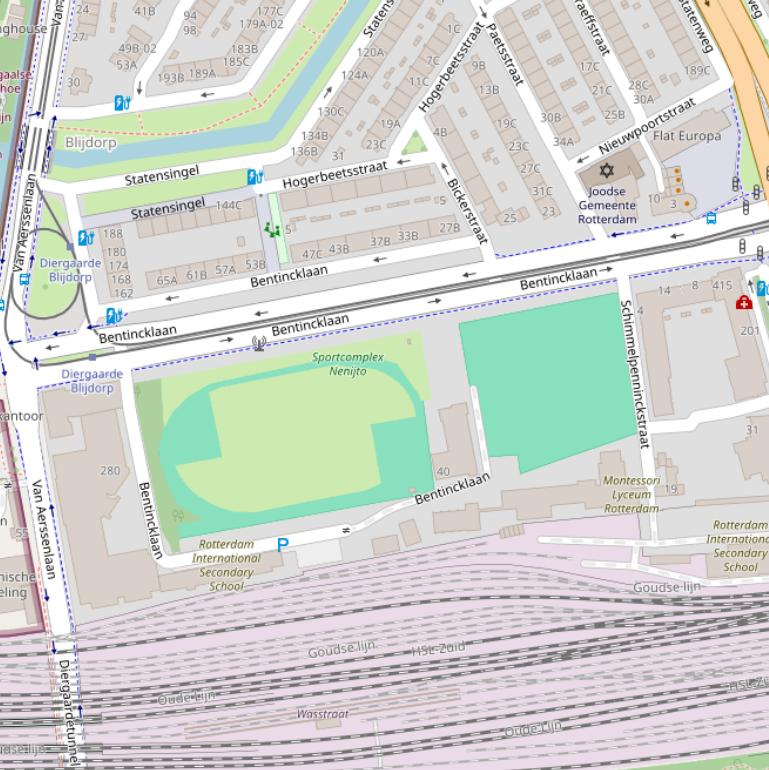 Kaart van de Bentincklaan.