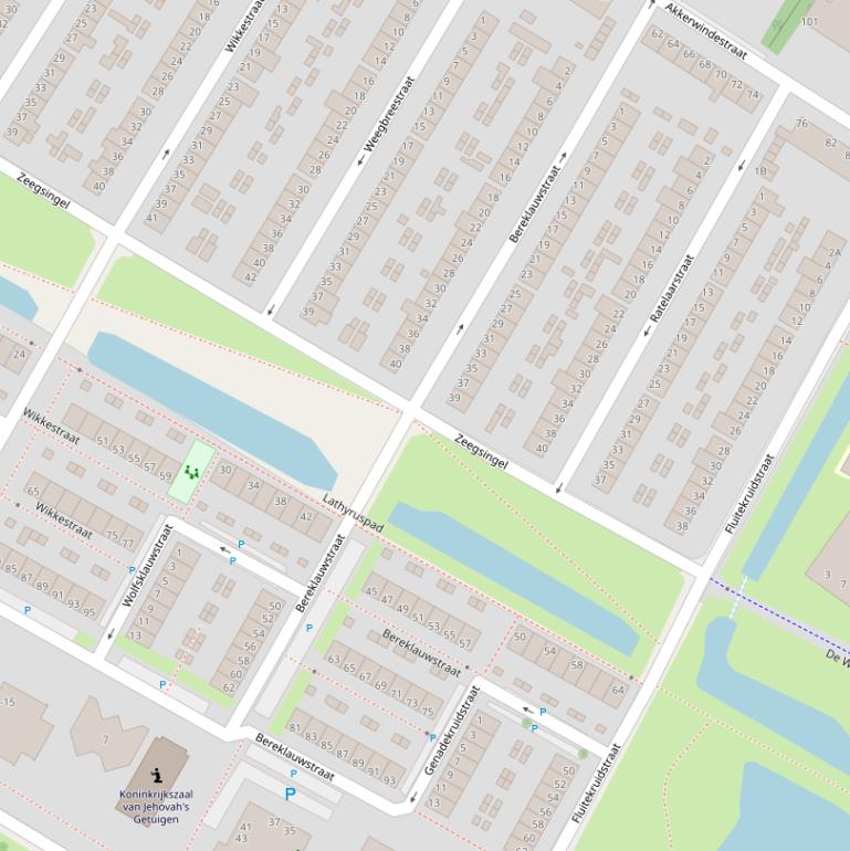 Kaart van de Bereklauwstraat.
