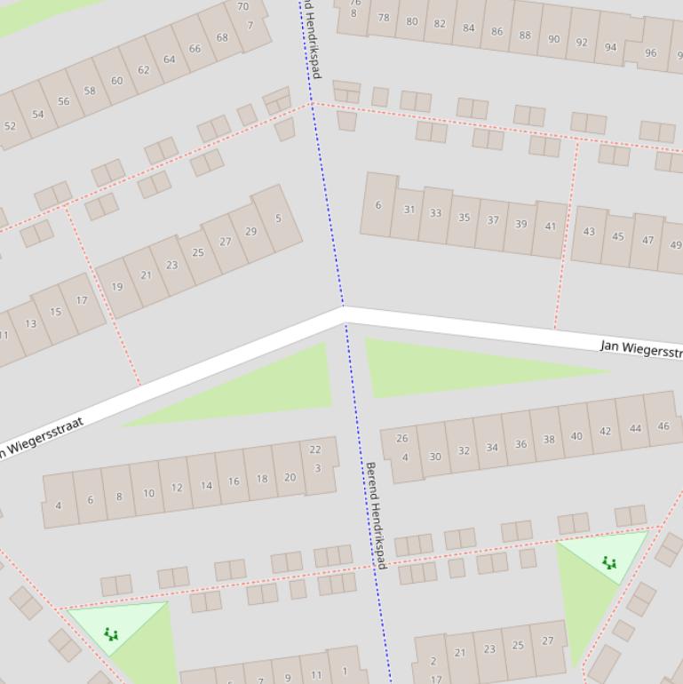 Kaart van het Berend Hendrikspad.