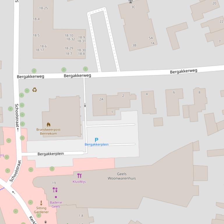 Kaart van het Bergakkerplein.