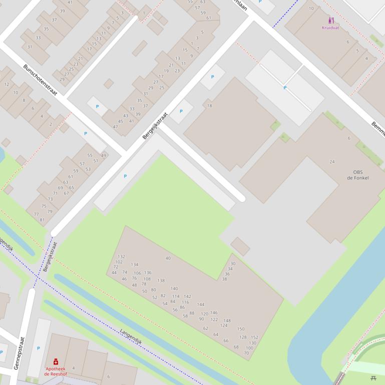 Kaart van de Bergeijkstraat.