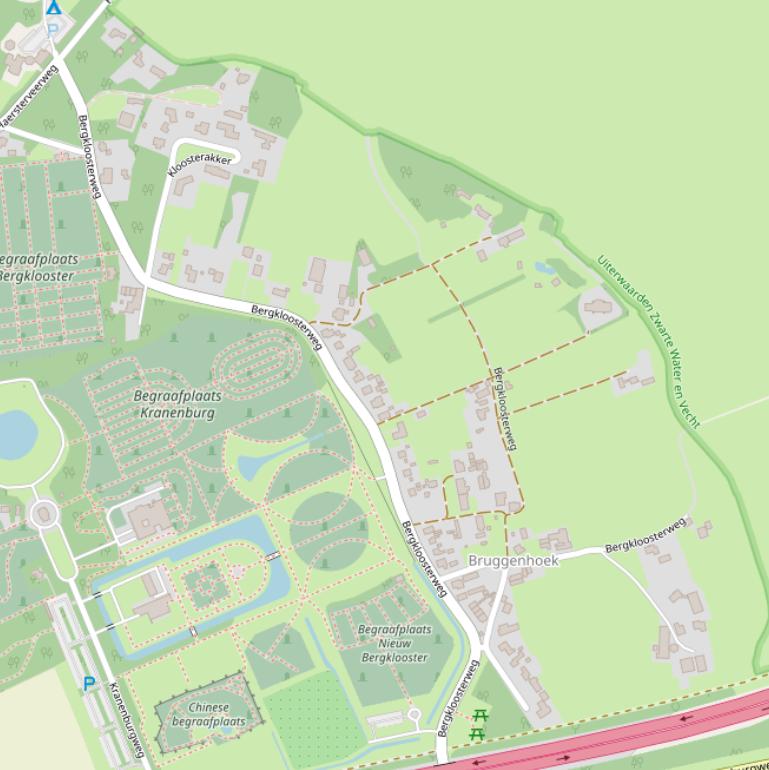 Kaart van de Bergkloosterweg.