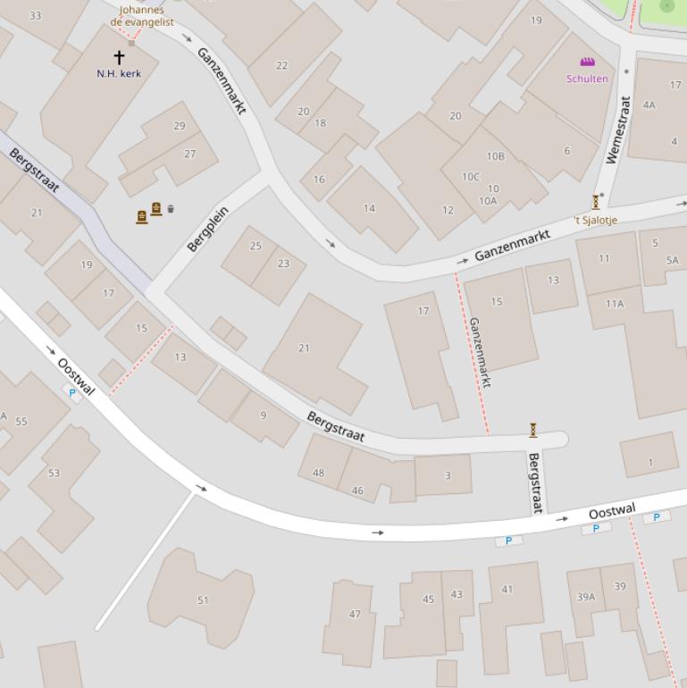 Kaart van de Bergstraat.