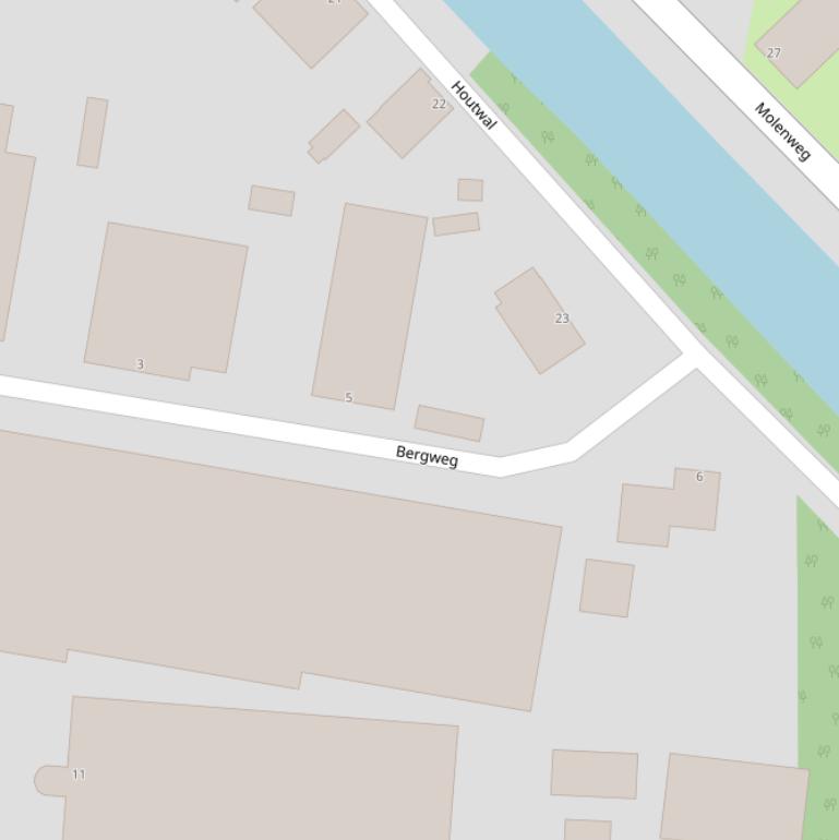 Kaart van de Bergweg.