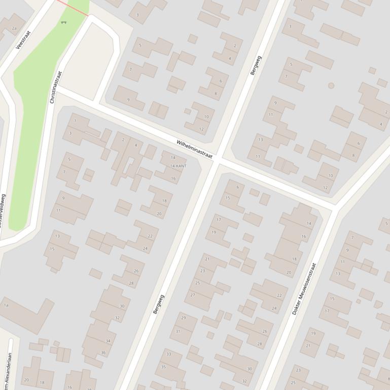 Kaart van de Bergweg.